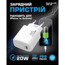 Сетевое зарядное устройство REMZONA Giwell One C2 CHC-02WT PD20W (6934067820247)
