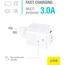 Сетевое зарядное устройство PIKO 25W GaN USB Type-C PD White (TC-PD251)