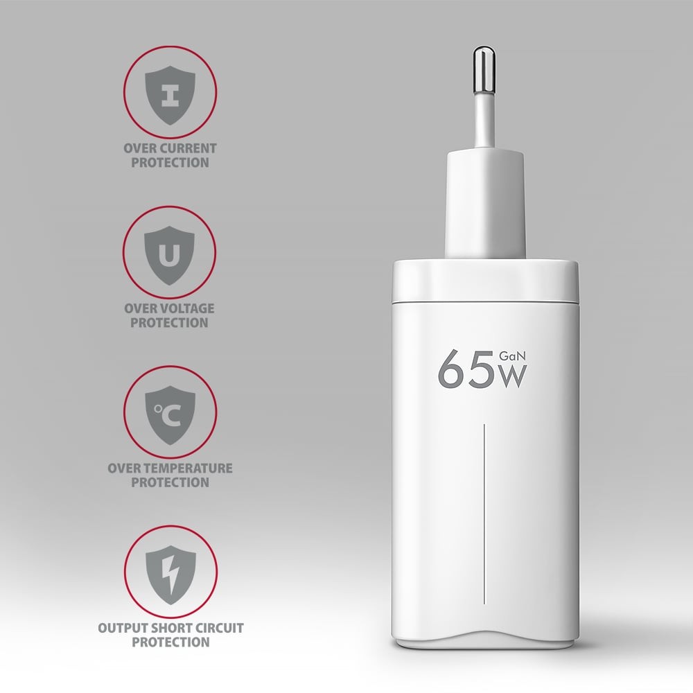 Сетевое зарядное устройство AXAGON 65W White (ACU-DPQ65W) Выходной разъем USB 