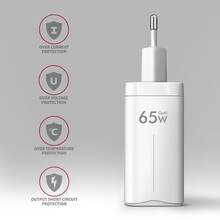 Сетевое зарядное устройство AXAGON 65W White (ACU-DPQ65W)