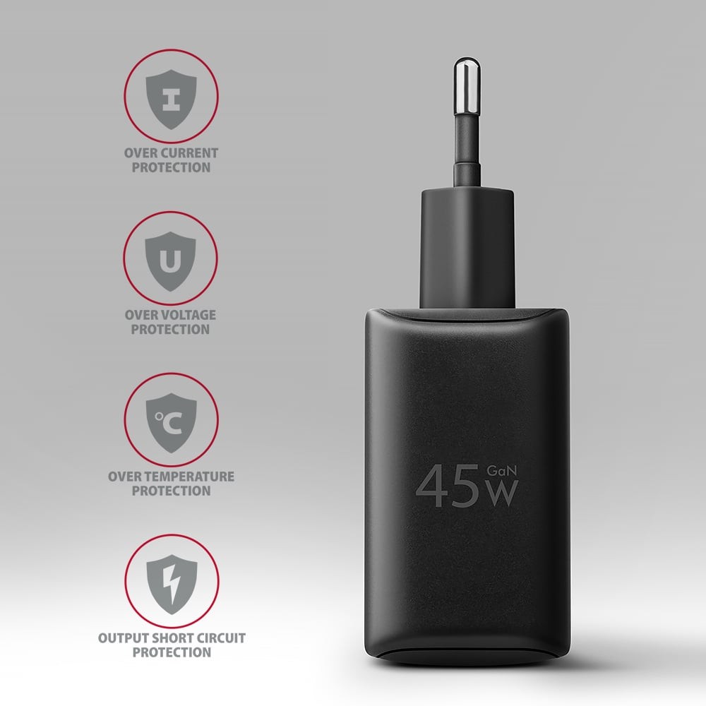 Сетевое зарядное устройство AXAGON 45W Black (ACU-PQ45) Выходной разъем USB Type-C
