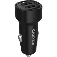 Автомобильное зарядное устройство Canyon OnDrive 24 24W 2xUSB-A Black (CNE-CCABR2AA)