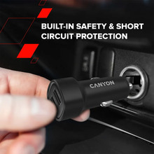 Автомобильное зарядное устройство Canyon OnDrive 24 24W 2xUSB-A Black (CNE-CCABR2AA)