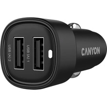 Автомобильное зарядное устройство Canyon OnDrive 24 24W 2xUSB-A Black (CNE-CCABR2AA)