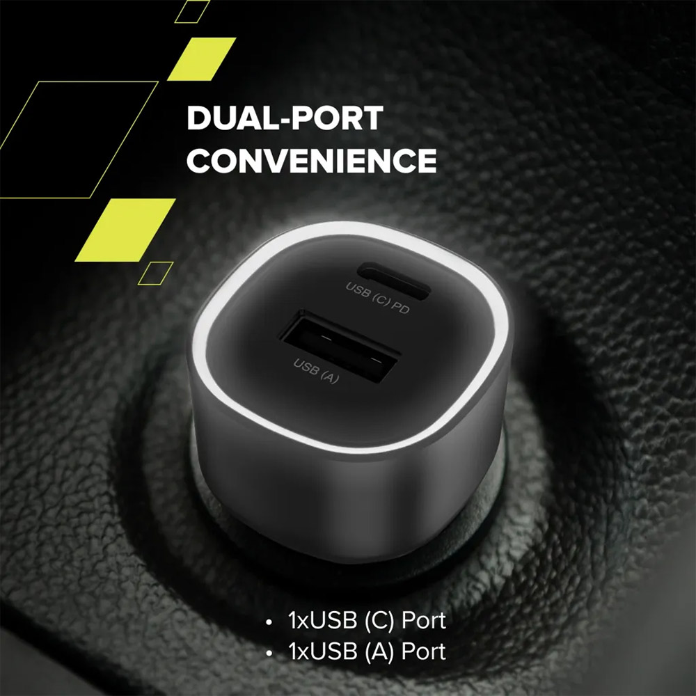 Изображение Автомобильное зарядное устройство CANYON OnDrive 48 PD 48W USB-A+USB-C Black (CNE-CCABR3AC)