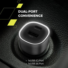 Автомобильное зарядное устройство CANYON OnDrive 48 PD 48W USB-A+USB-C Black (CNE-CCABR3AC)