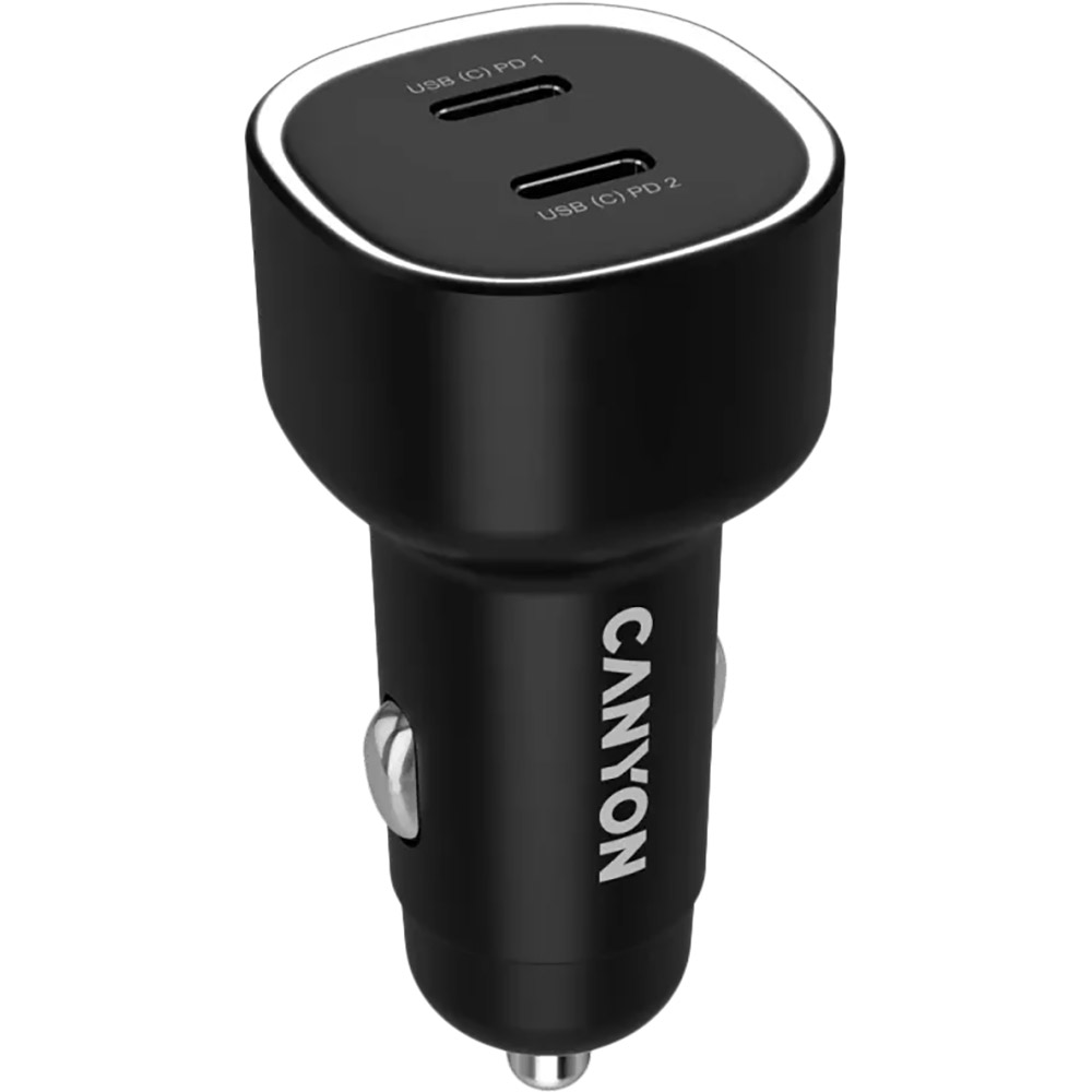 Автомобильное зарядное устройство Canyon OnDrive 60 PD 60W 2xUSB-C Black (CNE-CCABR3CC)