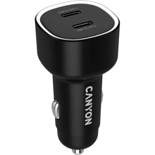 Автомобильное зарядное устройство Canyon OnDrive 60 PD 60W 2xUSB-C Black (CNE-CCABR3CC)