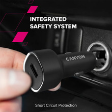 Автомобильное зарядное устройство Canyon OnDrive 85 PD 85W USB-A+USB-C Black (CNE-CCABR8AC)