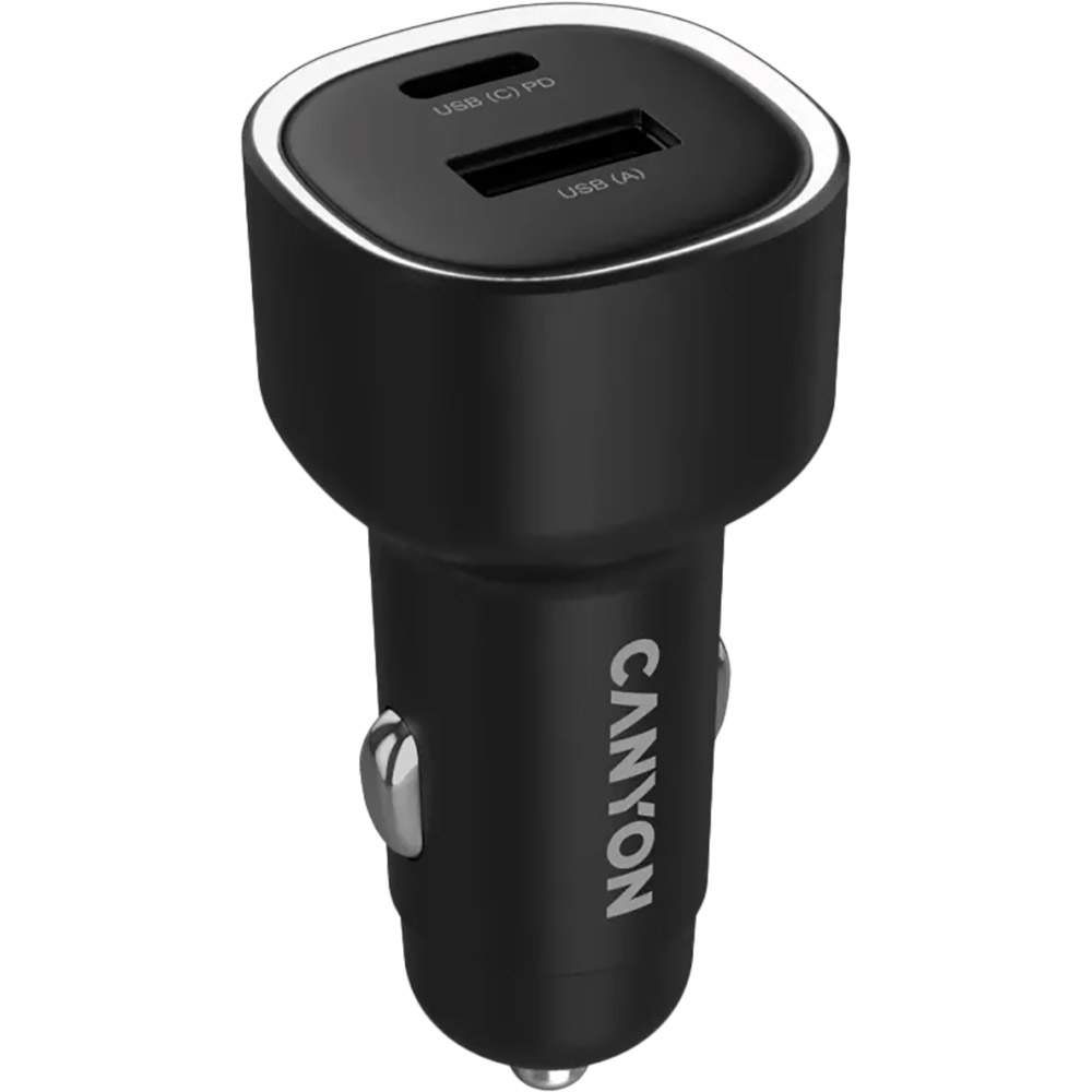 Автомобильное зарядное устройство Canyon OnDrive 85 PD 85W USB-A+USB-C Black (CNE-CCABR8AC)