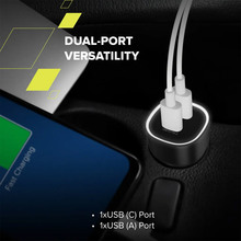 Автомобильное зарядное устройство Canyon OnDrive 85 PD 85W USB-A+USB-C Black (CNE-CCABR8AC)