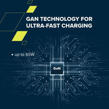 Сетевое зарядное устройство CANYON OnCharge 65RC Build-In Cable USB-C 65W 1xPD 1xQC White (CNS-CURC65ACB)