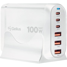 Зарядний пристрій GELIUS Force GaN 100W White (GP-HC063)