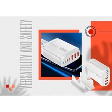 Зарядний пристрій GELIUS Force GaN 100W White (GP-HC063)