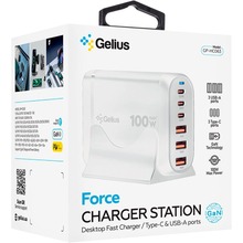 Зарядний пристрій GELIUS Force GaN 100W White (GP-HC063)
