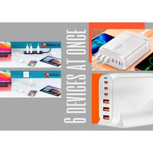 Зарядний пристрій GELIUS Force GaN 100W White (GP-HC063)