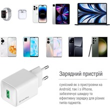 Зарядний пристрій COLORWAY 18W V2 White (CW-CHS063Q-WT)