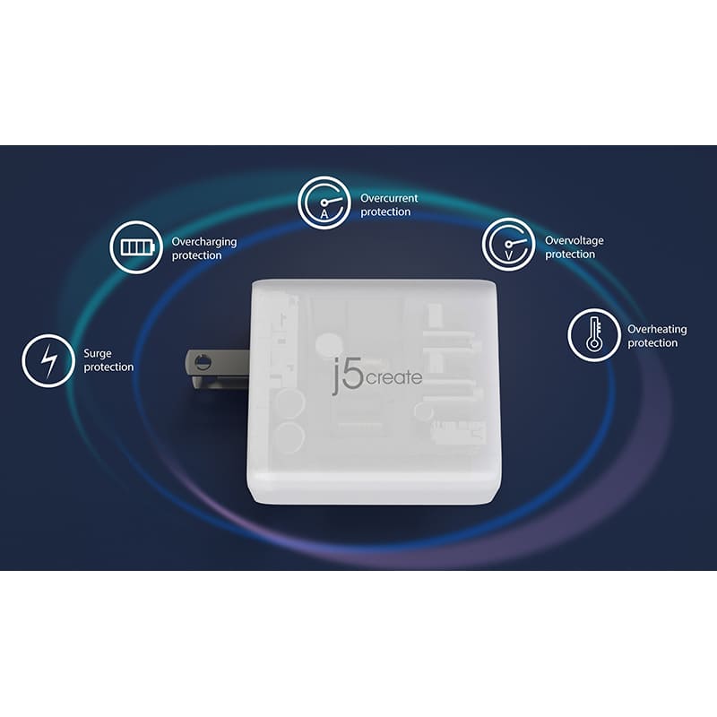 В Украине Сетевое зарядное устройство J5CREATE GaN 65W White (JUP3365E-EN)