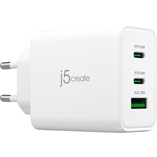 Сетевое зарядное устройство J5CREATE GaN 65W White (JUP3365E-EN)