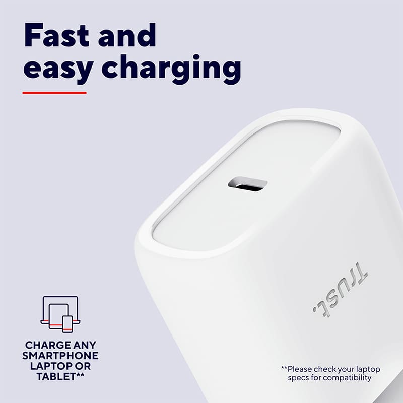 В Україні Зарядний пристрій TRUST Maxo 45W GaN White (25522)