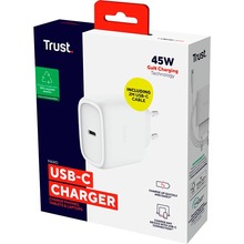 Зарядний пристрій TRUST Maxo 45W GaN White (25522)