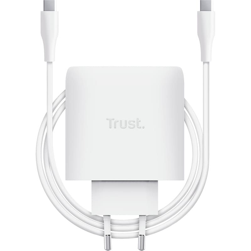 Фото Сетевое зарядное устройство TRUST Maxo 65W GaN White (25524)