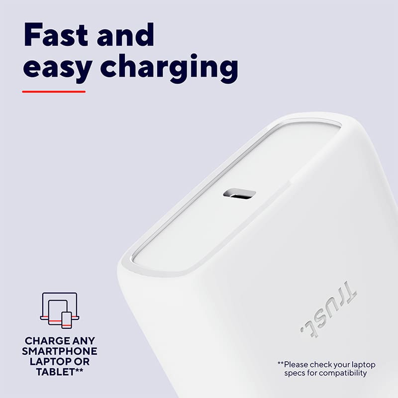 Изображение Сетевое зарядное устройство TRUST Maxo 65W GaN White (25524)
