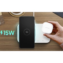 Беспроводное зарядное устройство SAMSUNG 15W Wireless Charger Duo with TA White (EP-P5400TWEGEU)