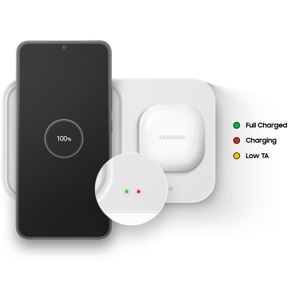 Заказать Беспроводное зарядное устройство SAMSUNG 15W Wireless Charger Duo w/o TA White (EP-P5400BWEGEU)