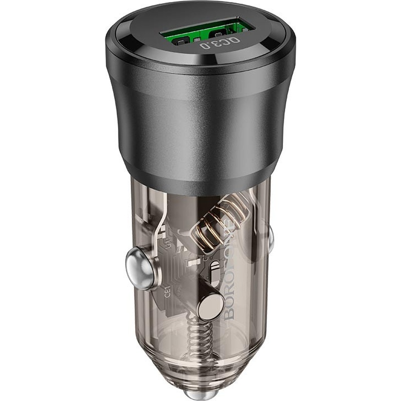 Автомобильное зарядное устройство BOROFONE BZ23 Noble Transparent Black (6941991106903)