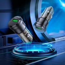 Автомобильное зарядное устройство BOROFONE BZ23 Noble Transparent Black (6941991106903)