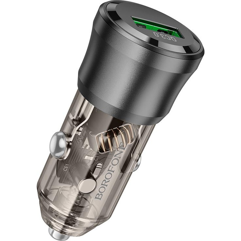 Автомобильное зарядное устройство BOROFONE BZ23 Noble Transparent Black (6941991106903) Тип автомобильное зарядное устройство