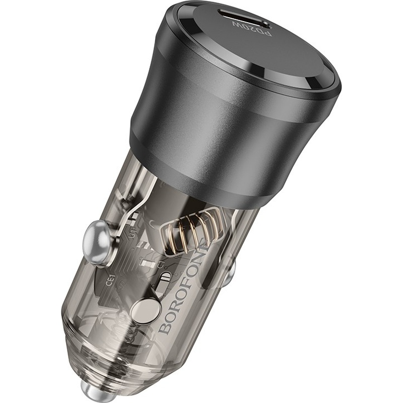 Автомобильное зарядное устройство BOROFONE BZ24 PD20W Transparent Black (6941991106934) Выходной разъем USB Type-C