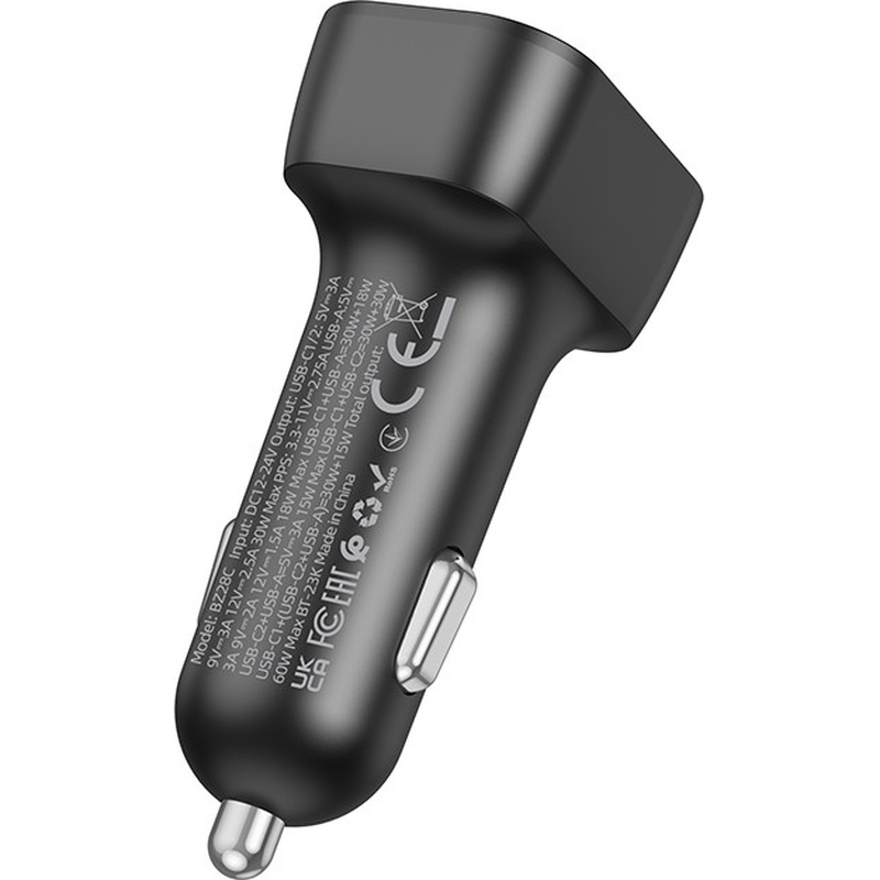 Автомобильное зарядное устройство BOROFONE BZ28C PD60W Black (6941991110870) Кабель отсутствует