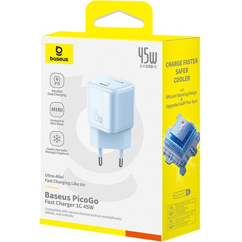 Фото Зарядний пристрій BASEUS PicoGo GaN6 Pro Fast Charger 1C 45W Galaxy Blue (P10176800313-00)