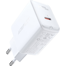 Сетевое зарядное устройство ACEFAST A1 PD20W single USB-C charger White (6974316280040)