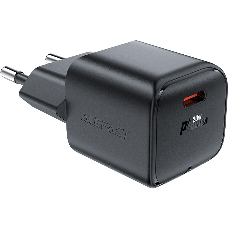 Сетевое зарядное устройство ACEFAST A73 mini PD20W GaN USB-C charger Black (6974316282648) Мощность 20