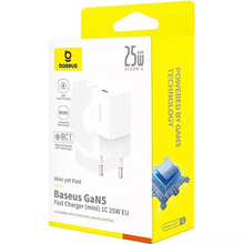 Сетевое зарядное устройство BASEUS GaN5 Fast Charger mini 1C 25W EU Moon White (P10110909213-00)