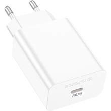 Сетевое зарядное устройство BOROFONE BA21A Pro Long journey single port PD20W charger White (6941991111402)