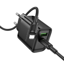 Сетевое зарядное устройство BOROFONE BA83A Flare star PD20W+QC3.0 charger set C to iP Black (6941991117350)