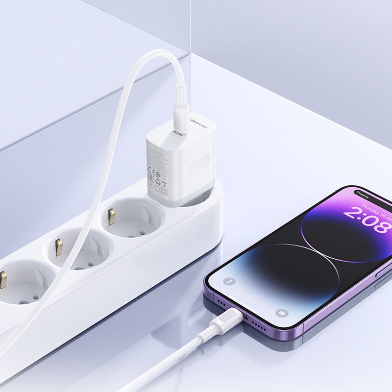 Заказать Сетевое зарядное устройство BOROFONE BA99A Breeze single port PD20W charger White (6941991121357)