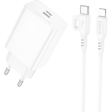 Сетевое зарядное устройство BOROFONE BA21A Pro Long journey single port PD20W charger set C to iP White (6941991111419)