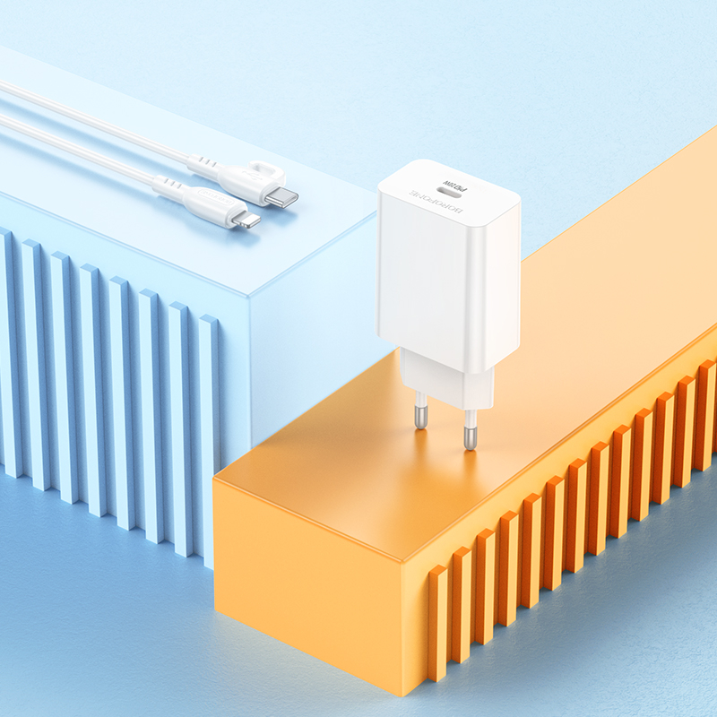 Заказать Сетевое зарядное устройство BOROFONE BA21A Pro Long journey single port PD20W charger set C to iP White (6941991111419)