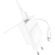 Сетевое зарядное устройство BOROFONE BA21A Pro Long journey single port PD20W charger set C to iP White (6941991111419)