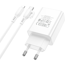 Сетевое зарядное устройство BOROFONE BA21A Pro Long journey single port PD20W charger set C to iP White (6941991111419)
