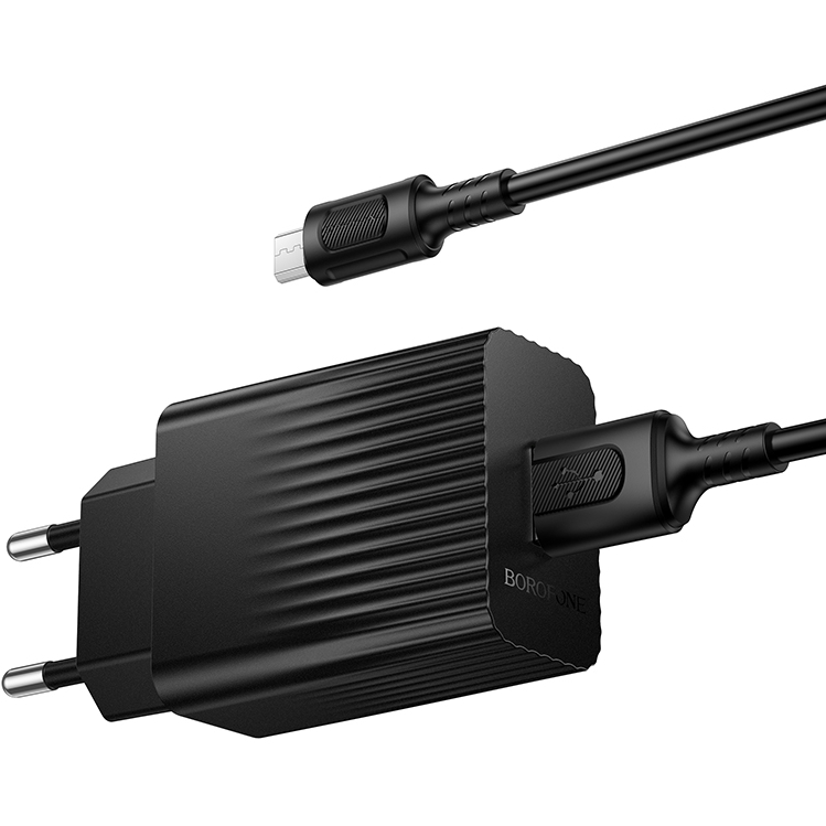 Сетевое зарядное устройство BOROFONE BAS72A Source single port QC3.0 charger set (Micro) Black (6941991122651) Мощность 20