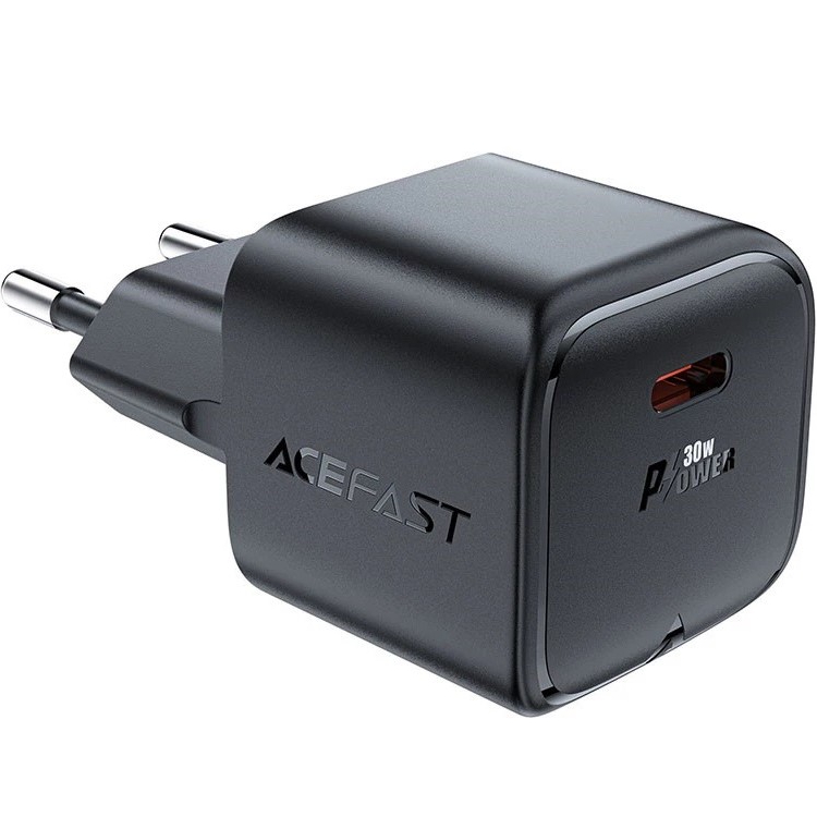 Сетевое зарядное устройство ACEFAST A77 mini PD30W GaN USB-C charger Black (6974316282662) Мощность 30