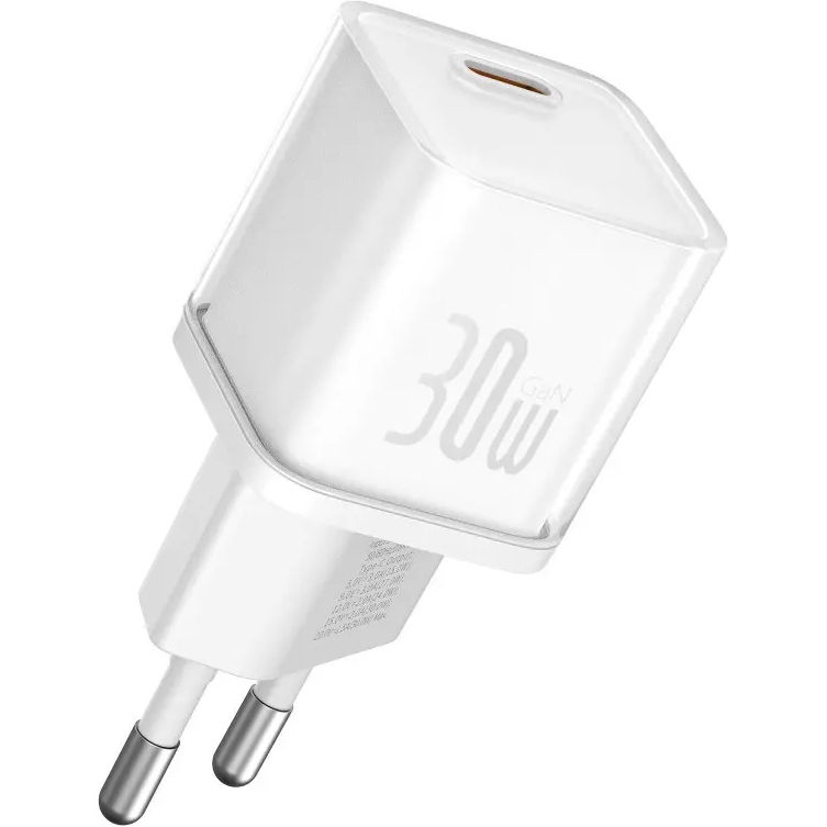 Зарядний пристрій BASEUS GaN5S Fast Charger 1C 30W EU Moon White (P10162504213-00) Тип мережевий зарядний пристрій