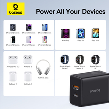 Сетевое зарядное устройство BASEUS Cube Fast Charger C+U 30W EU Cluster Black (P10111404113-00)