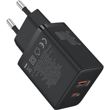 Сетевое зарядное устройство BASEUS Cube Fast Charger C+U 30W EU Cluster Black (P10111404113-00)
